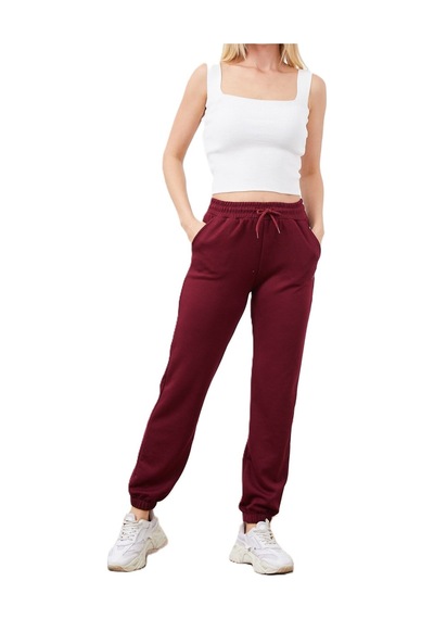 Giyimodam Modal Kumaş Jogger Eşofman Altı Unısex Bordo