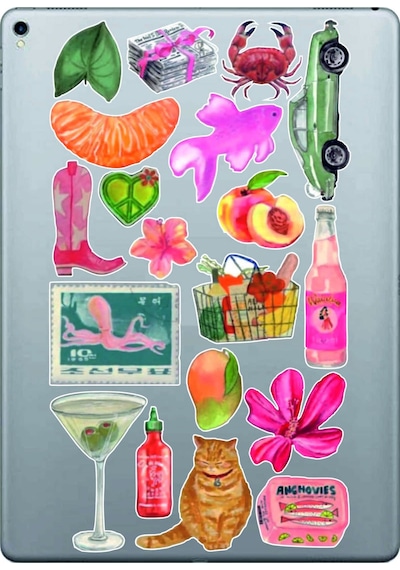 Pink Vintage Retro Sticker Seti Laptop Ajanda Pc Tablet Telefon Defter Etiket Bullet Journal Diğer