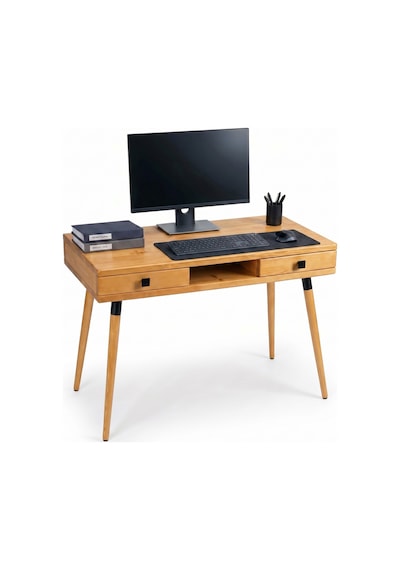 Mobenta Modest Desk: Masif Çalışma & Laptop Masası 2 Çekmece 1 Bölme - 120x60 Tk Ahşap