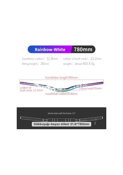 Lunje All Ride Açılı 9mm Gidon Rainbow 31.8mm