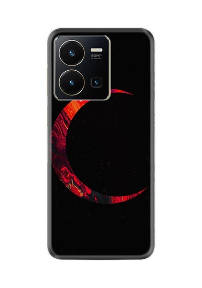 Vivo Y36 Kılıf Silikon Desen Özel Seri Red Moons 1747