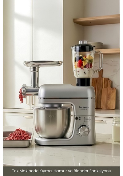 Lorenzo Multichef 1500 W  3 in 1 Stand Mixer