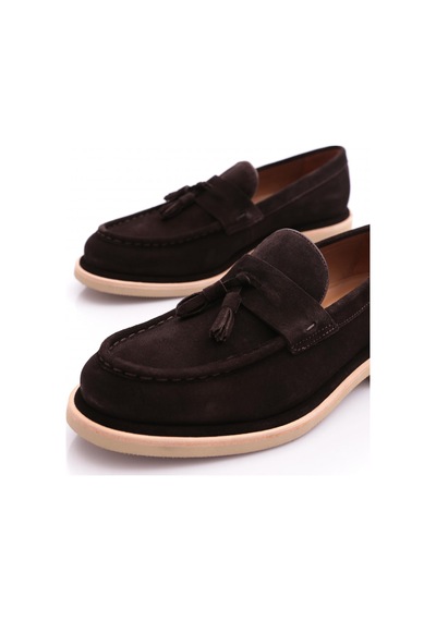 Dgn 6ym4634 Erkek Loafer Ayakkabi Kahve Süet