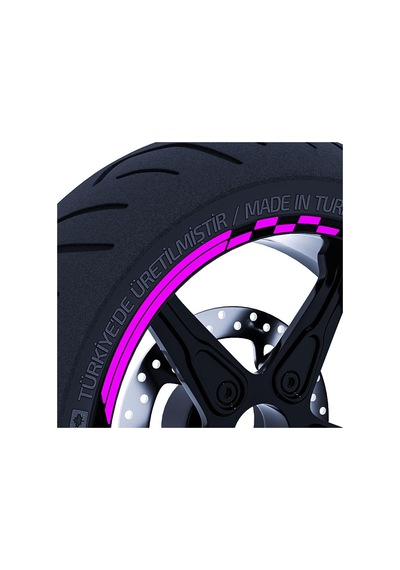 Moto GP Yarış Bayraklı Gül Pembesi Jant Şeridi Sticker Çınar Extreme