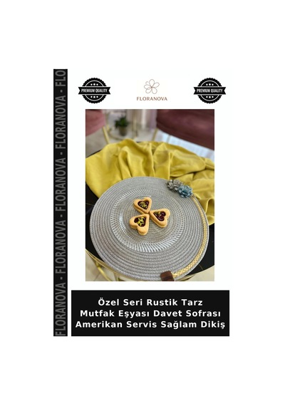 Özel Seri Rustik Tarz Mutfak Eşyası Davet Sofrası Amerikan Servis Sağlam Dikiş Çok Renkli