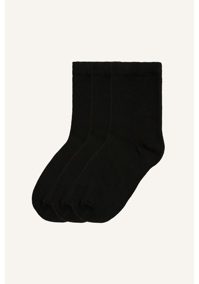 Defacto Unisex Dikişsiz 3lü Uzun Çorap I9187aunsbk23 Siyah-bk23
