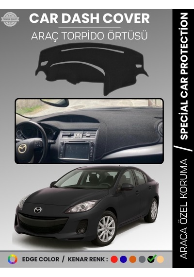 Mazda 3 2009-2013 Torpido Örtüsü Panel Halısı Koruma Torpido Koruma Araca Özel Kaymaz Kolay Montaj - 457 Stiloto