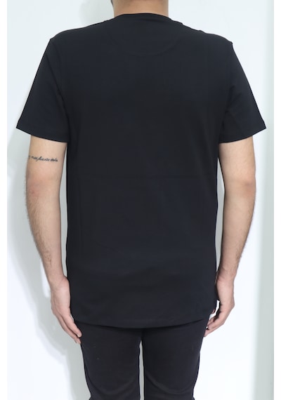 Dmctekstil Santa Erkek Düz Spor Kesim Rahat Kalıp Bisiklet Yaka Cepsiz T-shirt Siyah