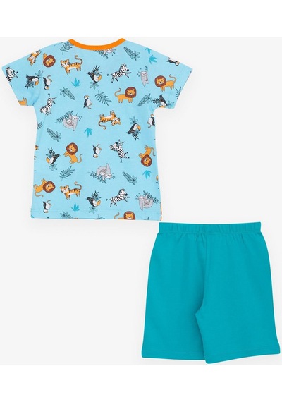 Breeze Girls & Boys Erkek Bebek Pijama Takımı Hayvanlar Alemi Temalı 9 Ay-3 Yaş, Bebe Mavisi-bebe Mavisi Bebe Mavisi