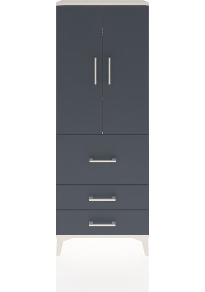 Arges Dolap 3 Raflı 3 Çekmeceli 2 Kapaklı 60x30x163 Aytaşı-antrasit Aytası