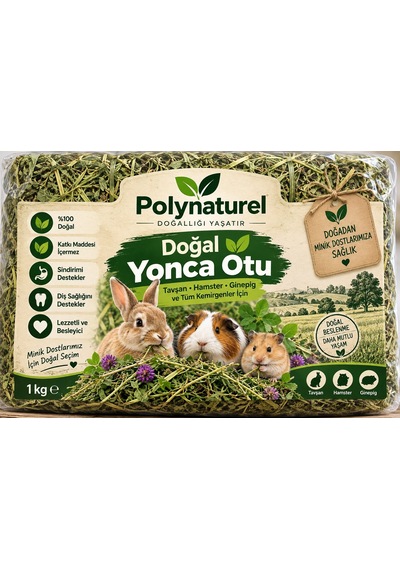Polynaturel Doğal Yonca Otu 2000 Gr Tavşan, Hamster, Guinea Pig Ve Kemirgenler İçin Kuru Yonca Yem