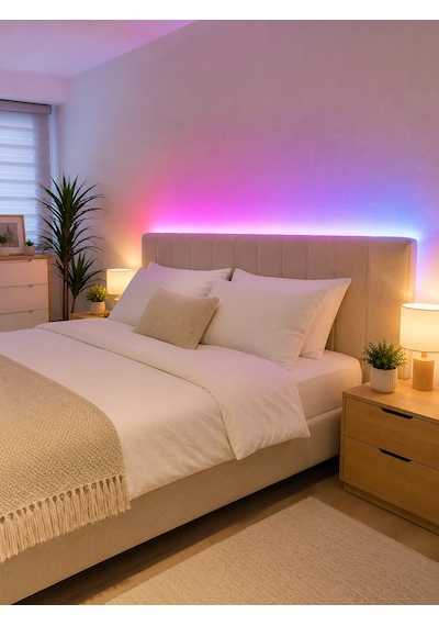 5 Metre Rgb Şerit Led 5050 Smd Uzaktan Kumandalı Renkli Dekoratif Led Aydınlatma Seti