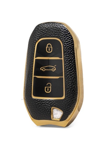 Gma Keys Lüx Peugeot 208 308 508 2008 3008 5008 Rifter Anahtar Kılıfı Siyah Gold Altın Renk