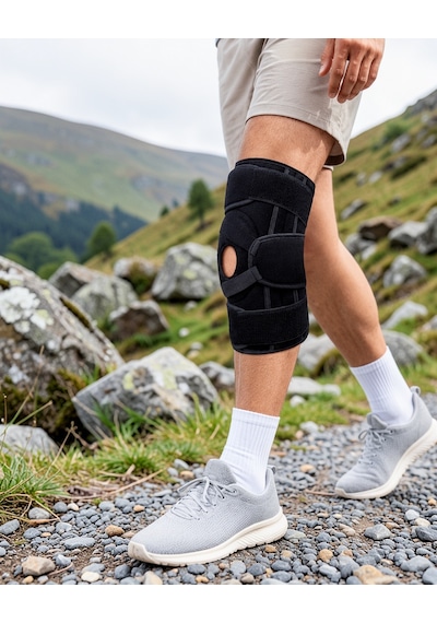 Dizliği Esnek Ligamentli Silikon Pedli Menisküs Destek Bandajı Siyah