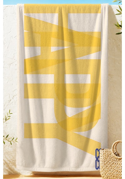 Happy Yazılı Sarı Plaj Havlu Örtüsu - Minimalist Geometrik Krem Hızlı Kuruyan Mikrofiber Havlu Örtü Dalgın Papatya Happy Yazılı Sarı Plaj Havlu Örtüsu - Minimalist Geometrik Krem Hızlı Kuruyan Mikrofiber Havlu Örtü Dalgın Papatya
