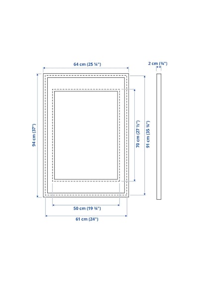 Ikea Sılverhojden Dekoratif Fotoğraf Çerçevesi 61 X 91 Cm Altın
