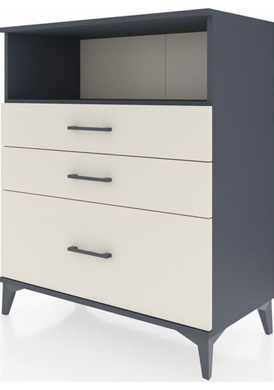 Hyperion Şifonyer Tek Raflı 3 Çekmeceli 88x44x106 Antrasit-ay... Antrasit