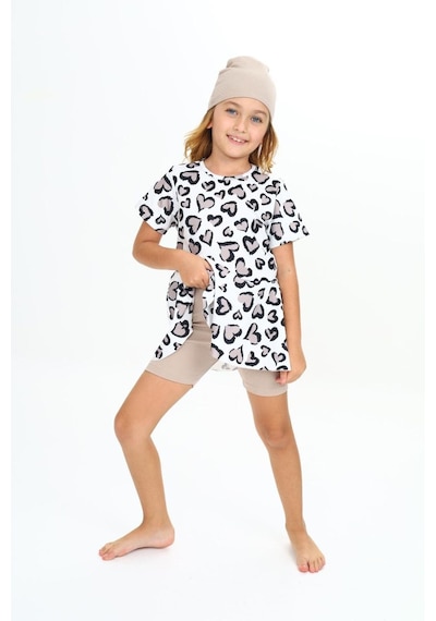 My Kids Wear Üç Parça Kız Çocuk Boneli Mayo Kırmızı - Beyaz