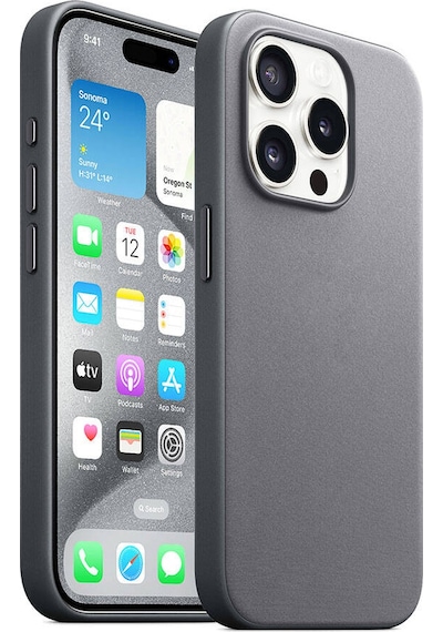 Zore Apple Uyumlu iPhone 15 Pro Max  Magsafe Şarj Özellikli Mikro Fiber Optimal Kılıf-gr Gri