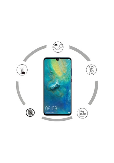 Huawei Mate 20 Ekran Koruyucu Ekranı Tam Kaplayan Kenarları Kırılmaya Dayanıklı Cam Koruyucu