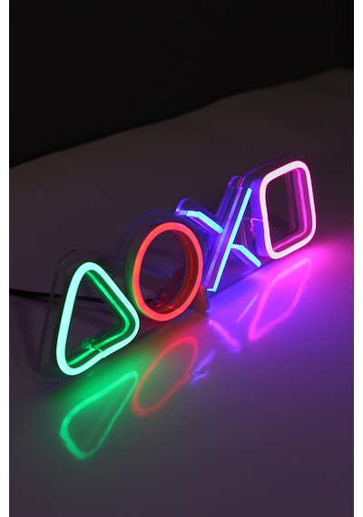 Playstation Neon Led / Gece Lambası / Game Dekoratif Lamba / Işıklı Ps / Play Station Ambians Işığı Renkli