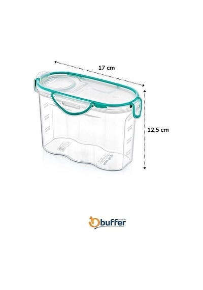Buffer Kilitli Kapaklı Contalı Hava,su Sıvı Geçirmez 1,2 Litre Erzak Saklama Kabı-sa580 Çok Renkli