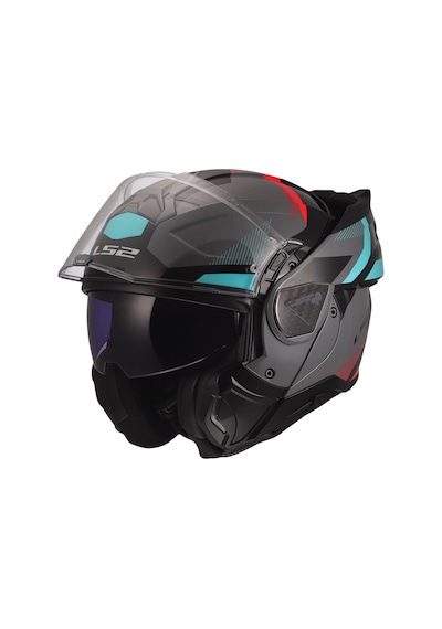 Ls2 Advant 2 Trıple Gri-kırmızı-siyah-turkuaz Kask Turkuaz