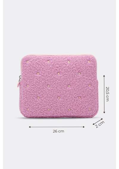 Mussen Puantiyeli Tablet Kılıfı 10 & 11 İnç Uyumlu Pembe