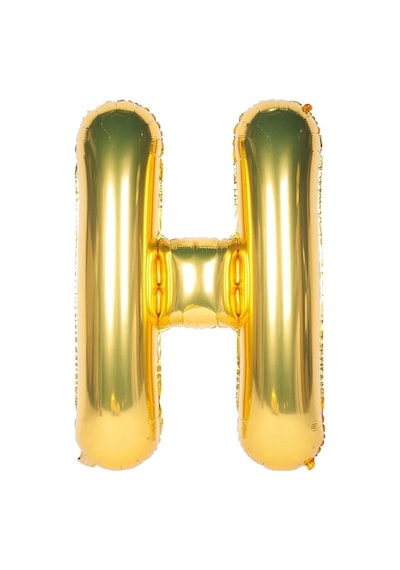 Folyo Balon H Harfi Helyum Balon 100 Cm Gold Renk - H Harf Balon - Harf Folyo Balon Altın Gold Harf Çok Renkli