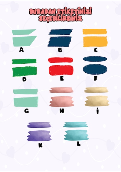 Okul Etiketi Kalem Defter Etiketi İsme Özel Etiket Set11