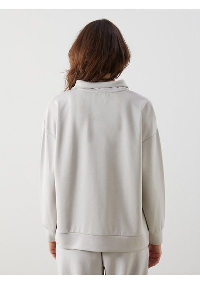 Lcw Comfort Gri Dik Yaka Kadın Sweatshirt