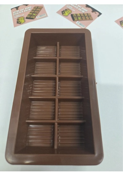 10 Bölmeli Xl Büyük Boy Dubai Çikolata Kalıbı Silikon Kahverengi Diğer