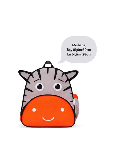 Çocuk Zebra Desenli Okul Sırt Çantası Çok Renkli