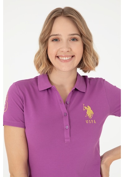 U.S. Polo Assn. Kadın Mor Polo Yaka Mini Boy Örme Elbise 50280069-VR038