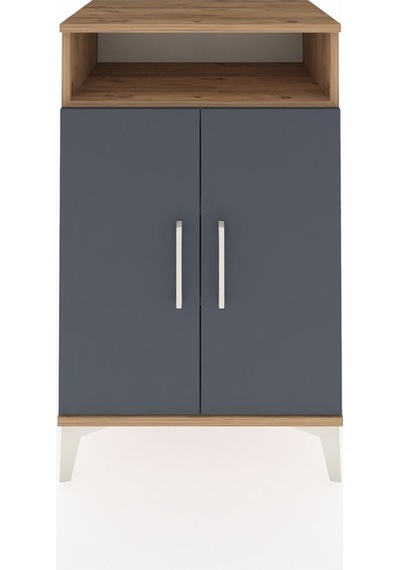 Hyperion Komodin 3 Raflı 2 Kapaklı 60x44x96 Çam-antrasit Atlas Çam