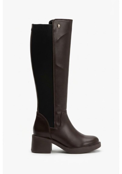 Pierre Cardin 56090 Arkası Strej 5 Cm Topuk Yüksekliği Kaymaz Taban Kadın Çizme Kahve