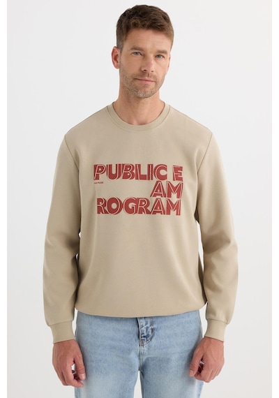 Tudors Unisex Oversize Geniş Kesim Pamuklu Yumuşak Dokulu İçi Polarlı Baskılı Bej Sweatshirt-37297 Bej Tudors Unisex Oversize Geniş Kesim Pamuklu Yumuşak Dokulu İçi Polarlı Baskılı Bej Sweatshirt-37297 Bej