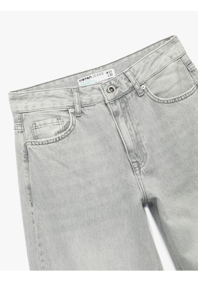 Koton Normal Bel Düğmeli Cepli Pamuklu Geniş Paça Jean Pantolon - Bianca Wide Leg Jeans Gri 6wal40030md Gri Koton Normal Bel Düğmeli Cepli Pamuklu Geniş Paça Jean Pantolon - Bianca Wide Leg Jeans Gri 6wal40030md Gri