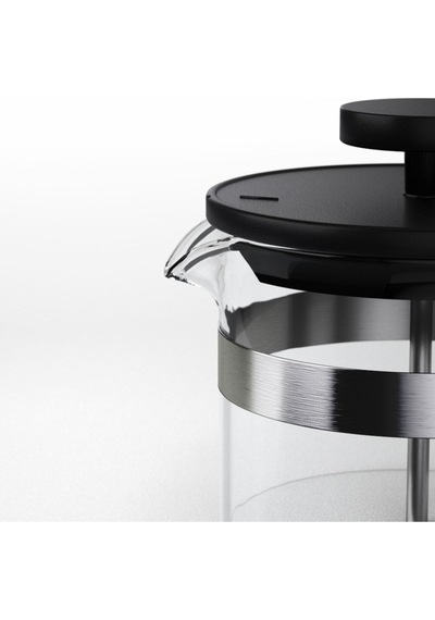 Çay Kahve Demleme, French Press, Bitki Çayı Demleme 1lt Siyah - Şeffaf