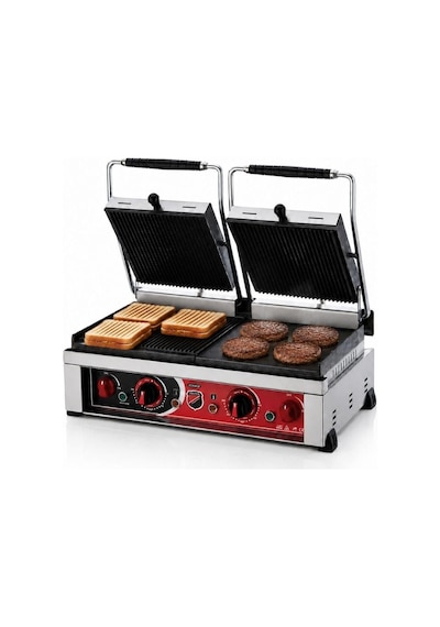 Silverinox Elektrikli Style 20 Dilim Çift Kapak Hamburger Tost Makinesi