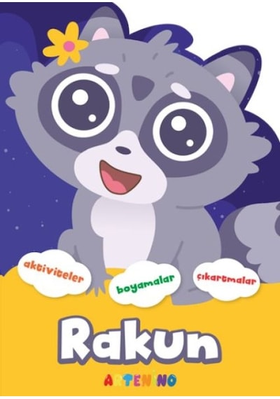 Şekilli Hayvanlar Serisi - Rakun Aktivite Boyama Çıkartma Kitabı - Ccgx-834238