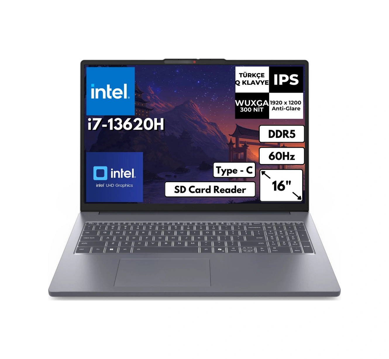 Lenovo Ideapad Slim 3 16IRH10 83K2001VTRAT21 i7-13620H 8 GB 256 GB SSD16" W11H Dizüstü Bilgisayar