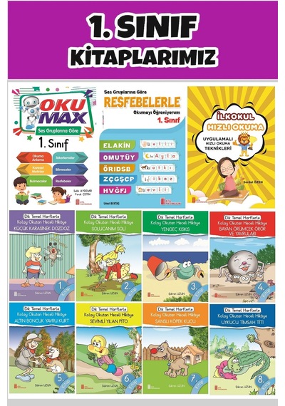 1. Sınıf Okumayı Hızlandıran Eğlenceli Renkli Heceli 11 Kitap