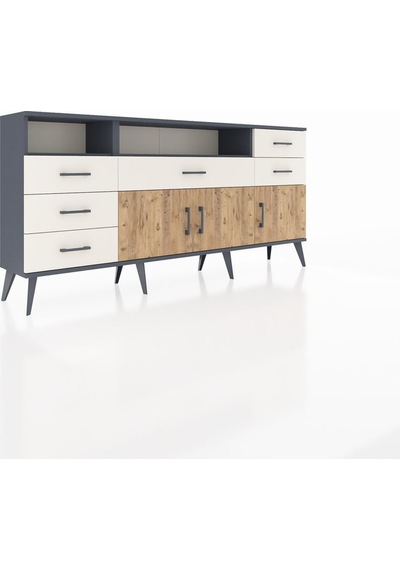 Arges Konsol 3 Raflı 6 Çekmeceli 3 Kapaklı 176x30x83 Antrasit-çam/aytaşı Çam/aytaşı Arges Konsol 3 Raflı 6 Çekmeceli 3 Kapaklı 176x30x83 Antrasit-çam/aytaşı Çam/aytaşı