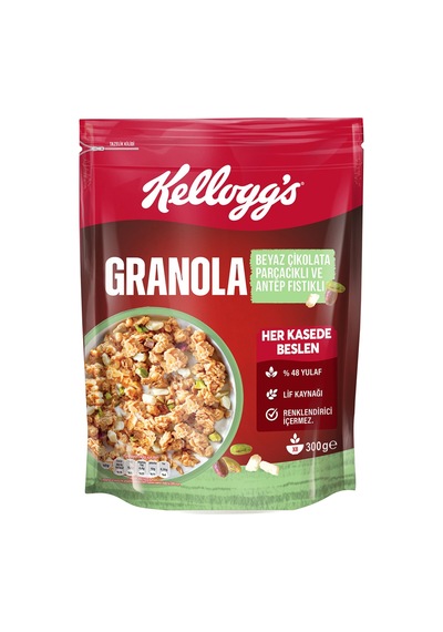 Kellogg's Granola Beyaz Çikolatalı Antep Fıstıklı 300 G - 6 Adet Tarı