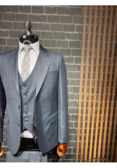 Dupont Classics Dupont Erkek Slim Fit 6 Drop Filafil Viskon Sivri Yaka Çift Yırtmaç Yelekli Takım Elbise Çelik Mavisi Dupont Classics Dupont Erkek Slim Fit 6 Drop Filafil Viskon Sivri Yaka Çift Yırtmaç Yelekli Takım Elbise Çelik Mavisi