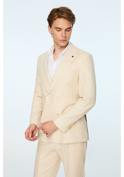 Morven Erkek Bej Keten Trend Desenli Slim Fit Sivri Yaka Kuruvaze Takım Elbise 26ys001005653 Bej Morven Erkek Bej Keten Trend Desenli Slim Fit Sivri Yaka Kuruvaze Takım Elbise 26ys001005653 Bej