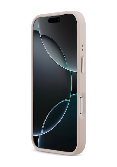 Apple Uyumlu iPhone 17 Pro Kılıf Guess Lisanslı M-safeli Gold Metal Kamera Çerçeveli Taşlı 4g Logolu Pembe Pembe