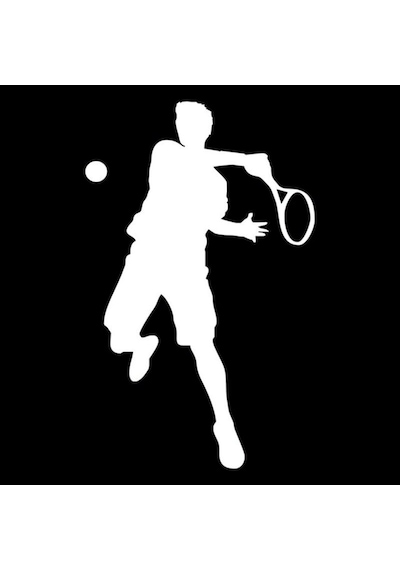 Spor Tenis Araba Sticker Beyaz 18 Cm Oto Etiket