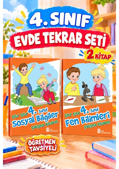 4. Sınıf Öğretmen Tavsiyeli Evde Tekrar Seti 2 Kitap- Fen Bilimleri Ve Sosyal Bilgiler Çalışma Kitabım